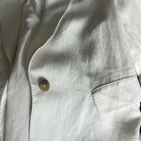 Reiss, white linen blend belted blazer, size 10 - Picture 5 of 8